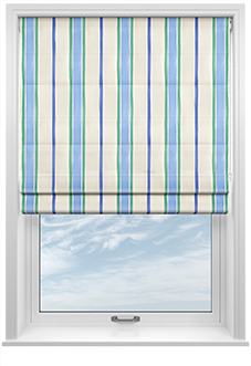 Bluebellgray Seaside Stripe, Atlantic - Twist&Fit Roman Blind